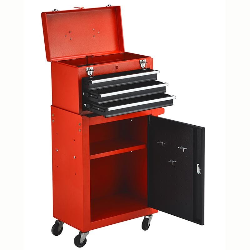 Professional Home DIY Combination Tool Cabinet Tool Cart Workshop Trolley 4