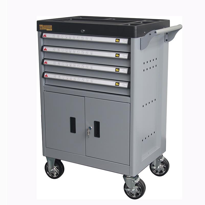 4 Drawers Movable Garage Tool Box Trolley Tool Cabinet With 5'' PP wheel 2