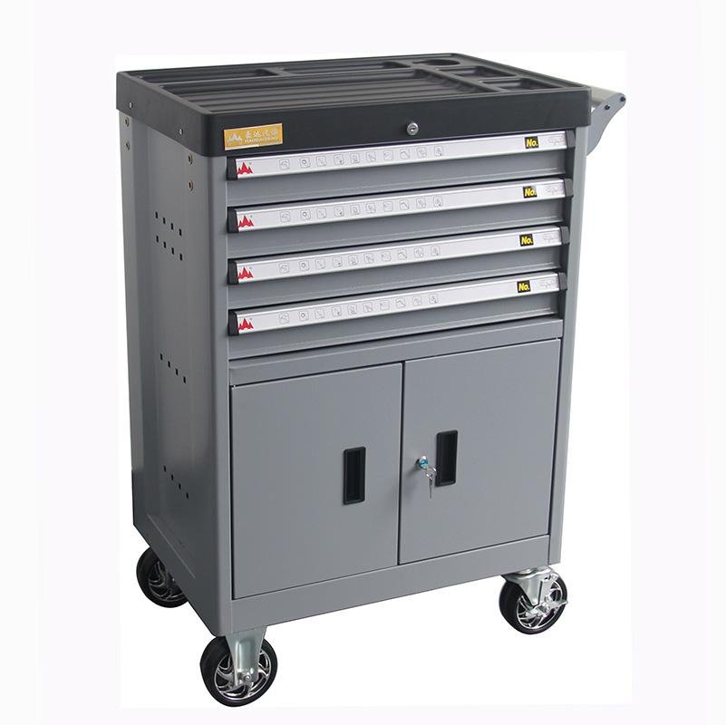 4 Drawers Movable Garage Tool Box Trolley Tool Cabinet With 5'' PP wheel 3