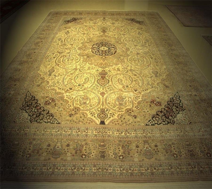 艺锈生产大形手工真丝地毯,专用责宾接待厅的布局 4