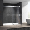 Stainless Steel Soft-Closing Sliding Glass Shower Enclosure 1