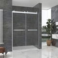 Solid aluminum header bypass sliding shower door