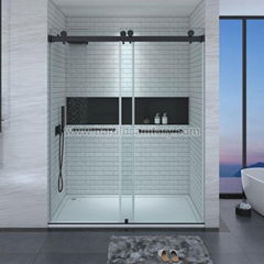 Bypass Double Sliding Door Top Roller Shower Enclosure