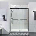 Economy Bypass Sliding Semi Frameless Shower Enclosure 1