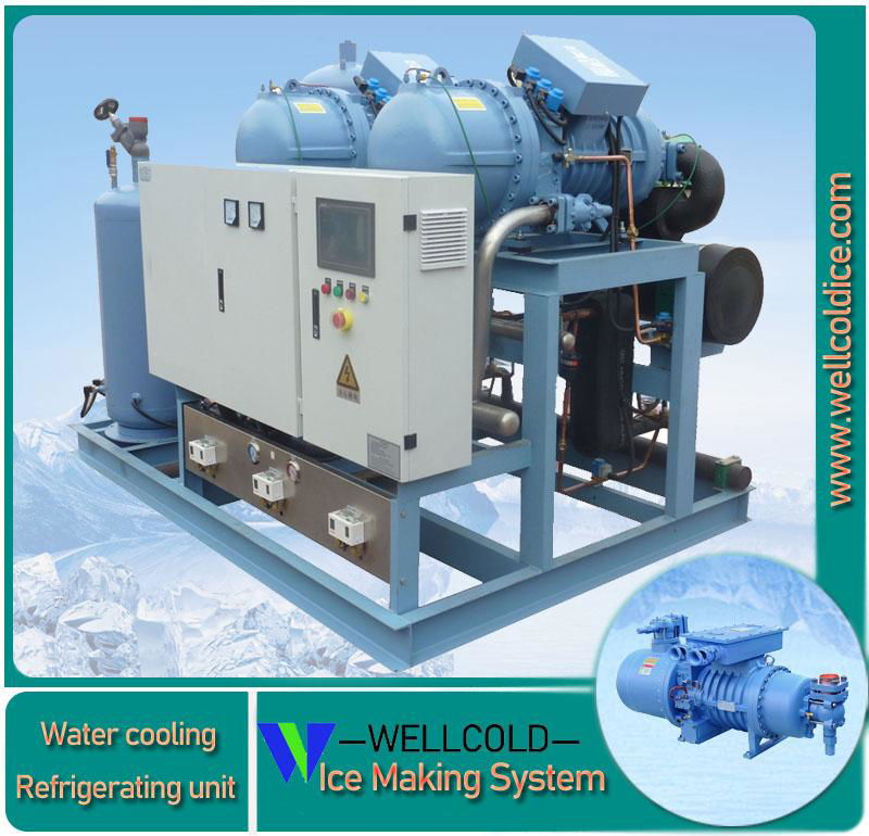 Refrigerating units for ice maker machine and water chiller ice room