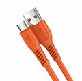 Fast charging 3A mobile phone data cable USBmicro charging cable tpe noodle flat 1