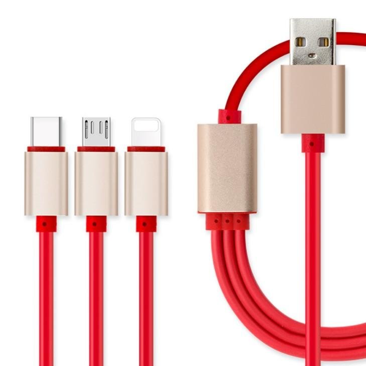 cable One with three fast charging 3A data cable Three-in-one USB charging cable 4