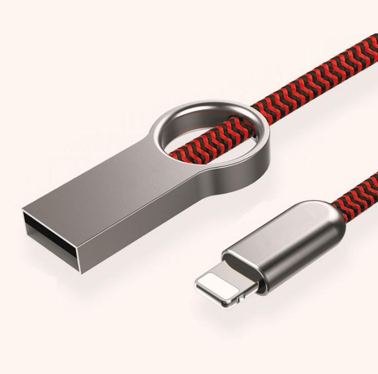 Zinc Alloy Braided USB Data Cable Ring Creative Charging Cable Color Fast Chargi 5