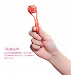 Keychain data cable Creative color usb data cable Chinese knot charging cable iP