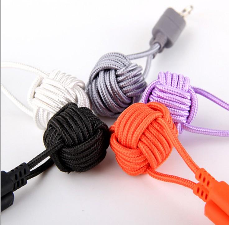 Keychain data cable Creative color usb data cable Chinese knot charging cable iP 3