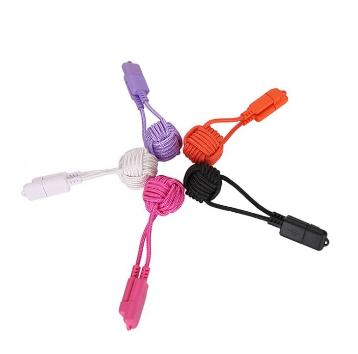 Keychain data cable Creative color usb data cable Chinese knot charging cable iP 5