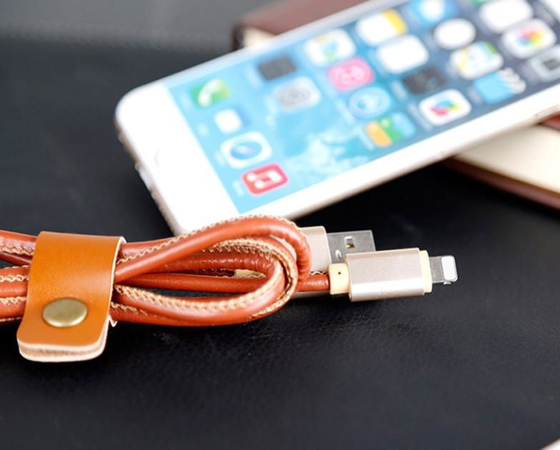 Retro leather data cable microUSB fast charge charging cable type-c data cable i