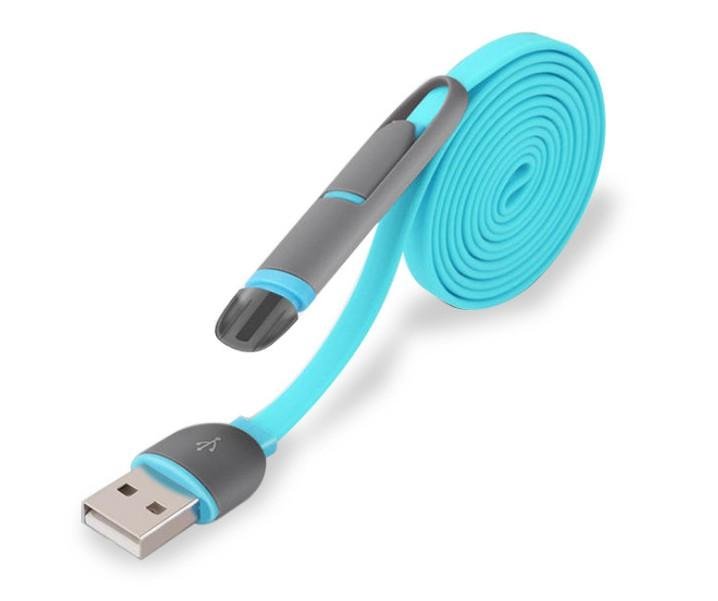 Two-in-one data cable 1 drag 2 charging cable Apple iphone Android micro flat ca 5