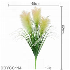 树猫仿真花62cm3头芦苇草假花装饰插花场景布置颜色真可定制