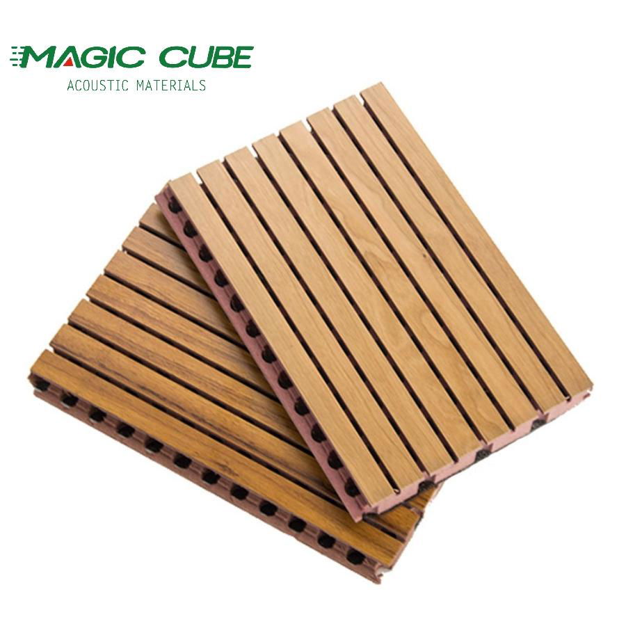 wooden grooved acoustic panel
