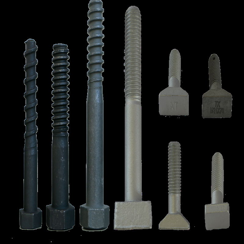 Rail Bolts, Tunnel Bolts, T-bolts for Railway Track Fastening 