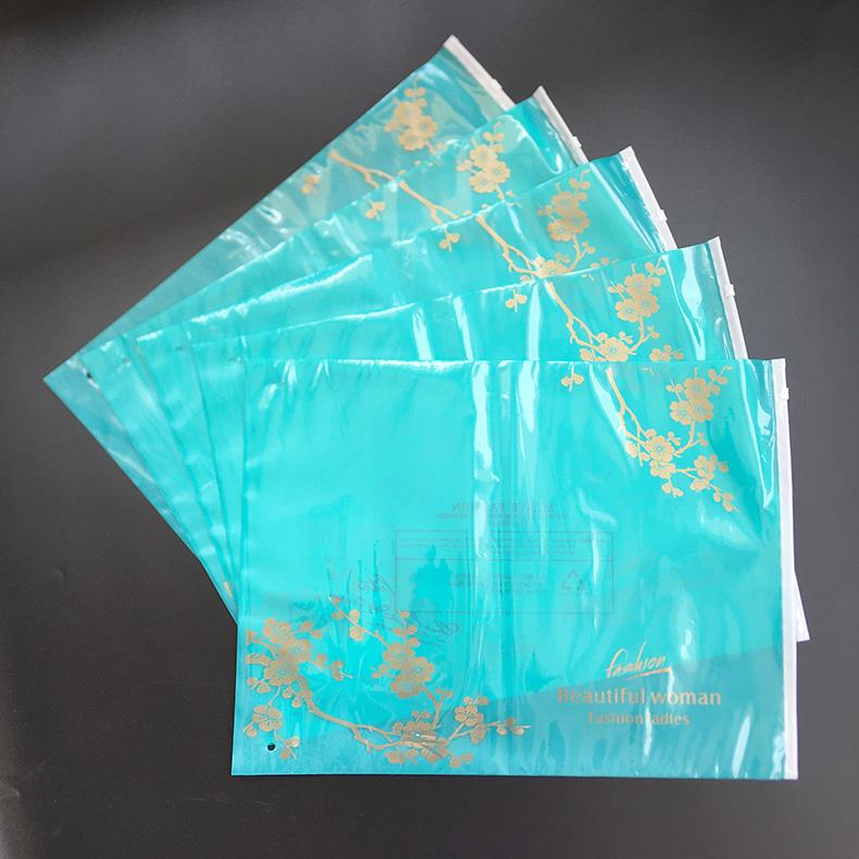 Custom Pe Cpe plastic packaging bags with zipper for clothing