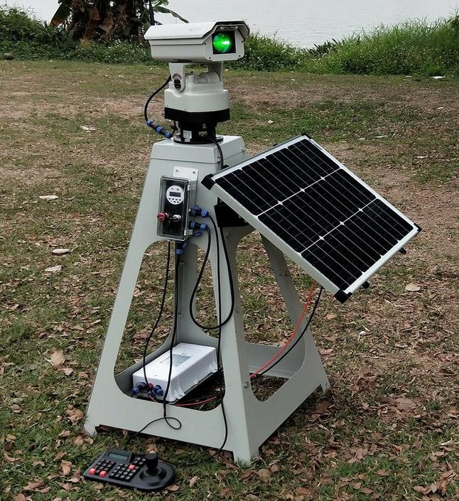 S1W型1000mW全自動激光驅鳥器太陽能供電遙控定時鍵盤操控 1