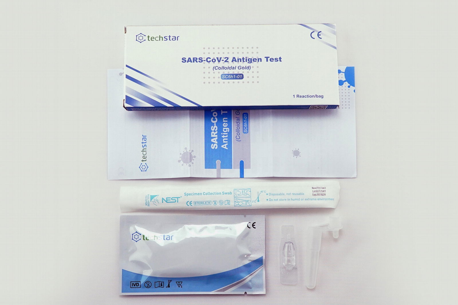 Techstar SARS-CoV-2 Antigen Test (Colloidal Gold) kit Nasal Swab 3