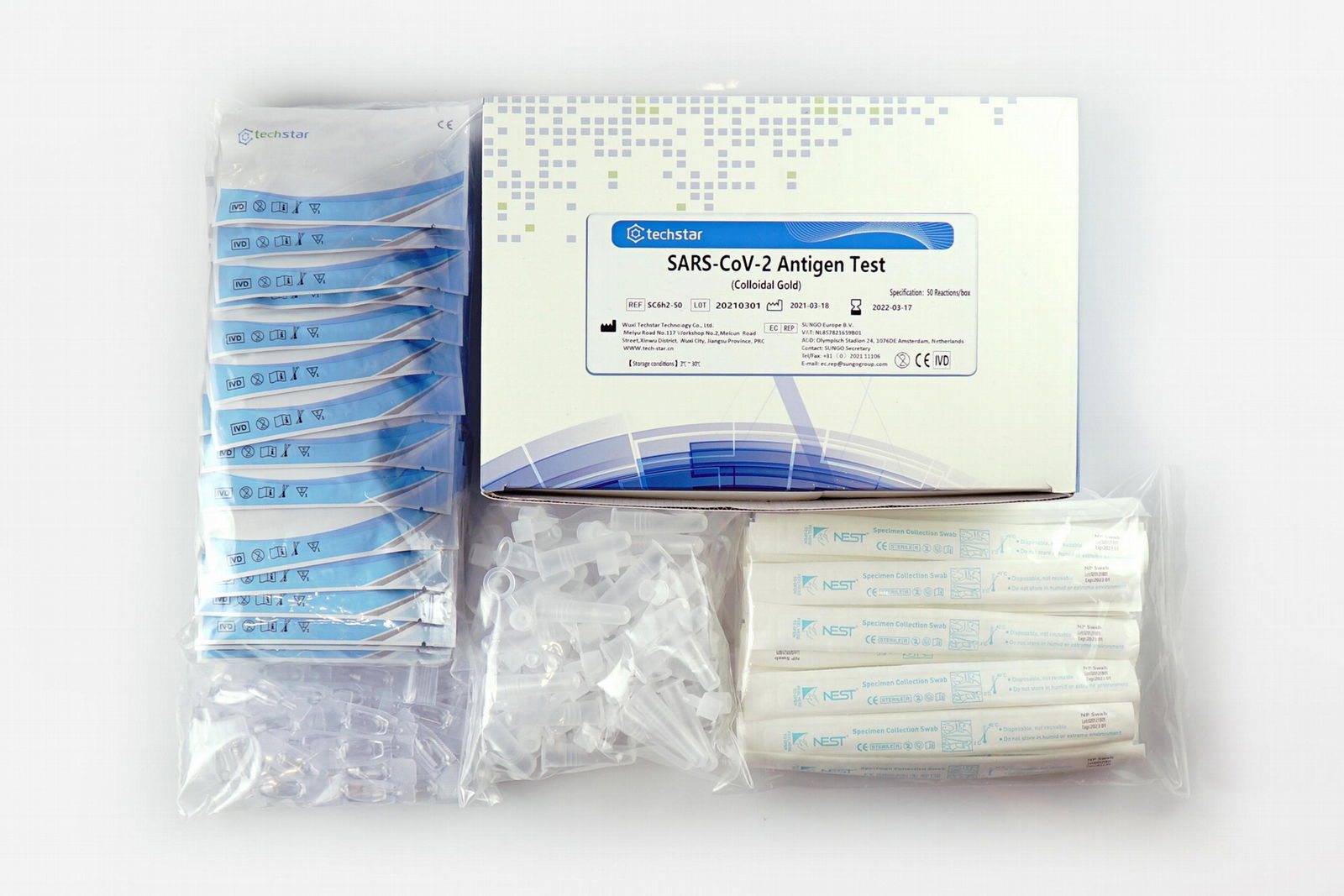 Techstar COVID19 Rapid Antigen Test Nasopharyngeal Swab SC6h250 (China Manufacturer
