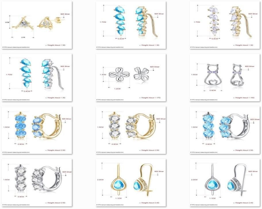 Hot selling earrings, 925 Sterling Silver jewelry 2