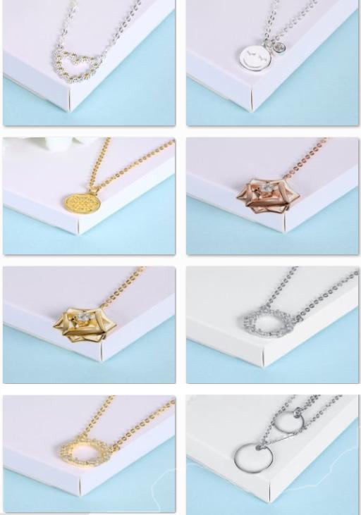 Female Elegant Rose Gold Necklaces, 925 Sterling Silver Jewelry