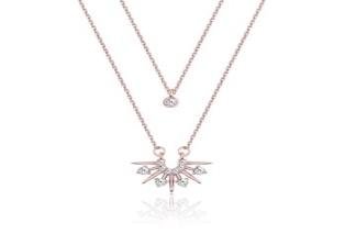Silver, rose gold necklace, 925 sterling silver fashion