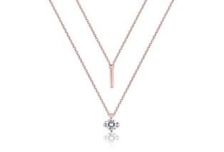 Silver, rose gold necklace, 925 sterling silver fashion 2