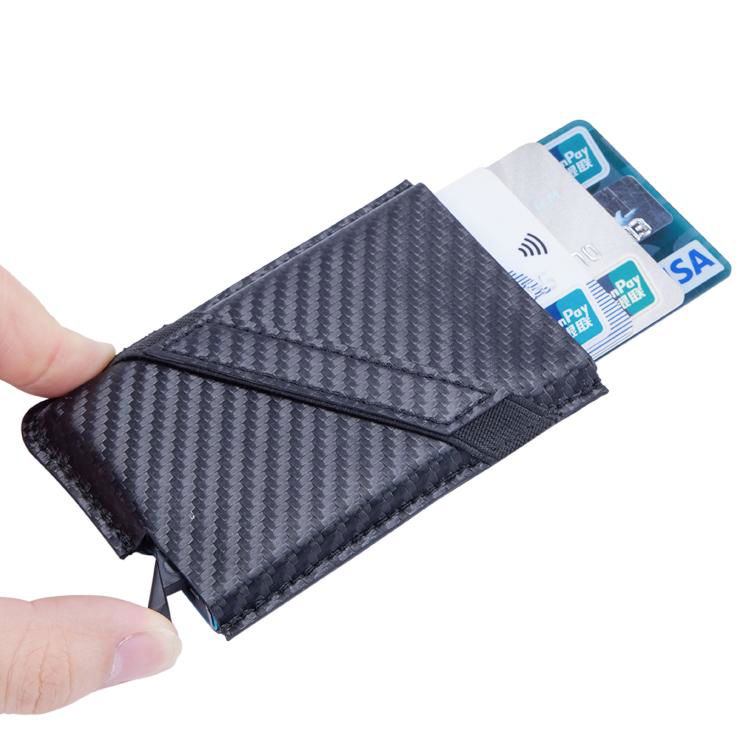 2021 Pop-up Men Design Microfiber RFID Blocking Minimalist Slim Factory  Aluminu 4