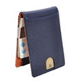 RFID Blocking Money Clip Leather mens wallet with money clip Split leather Money