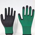 13G polyester latex crinked palm safety gloves