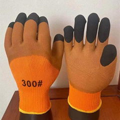 13G polyester latex crinked safety gloves