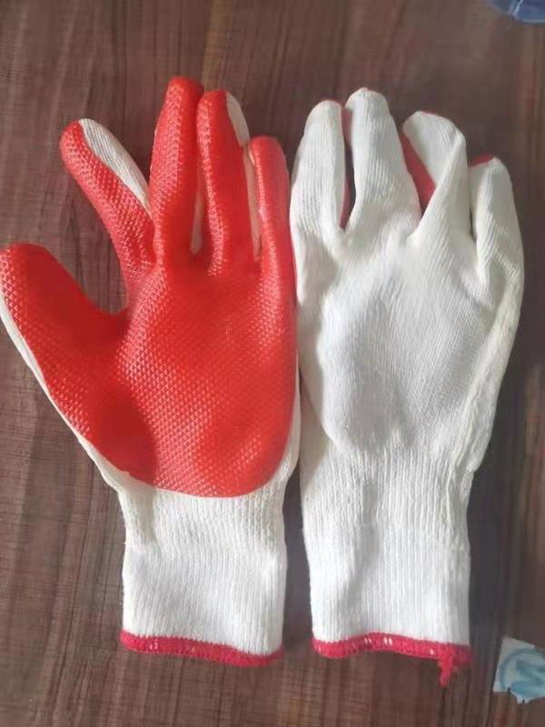 10G cotton latex  safety gloves 4