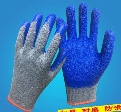 10G cotton latex crinked palm safety gloves work gloves