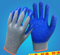 10G cotton latex crinked palm safety gloves work gloves 1