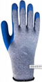 10G cotton latex crinked palm safety gloves work gloves