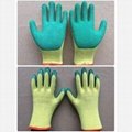 10G cotton latex crinked palm safety gloves work gloves 5