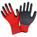 13G polyester latex crinked palm safety gloves 2