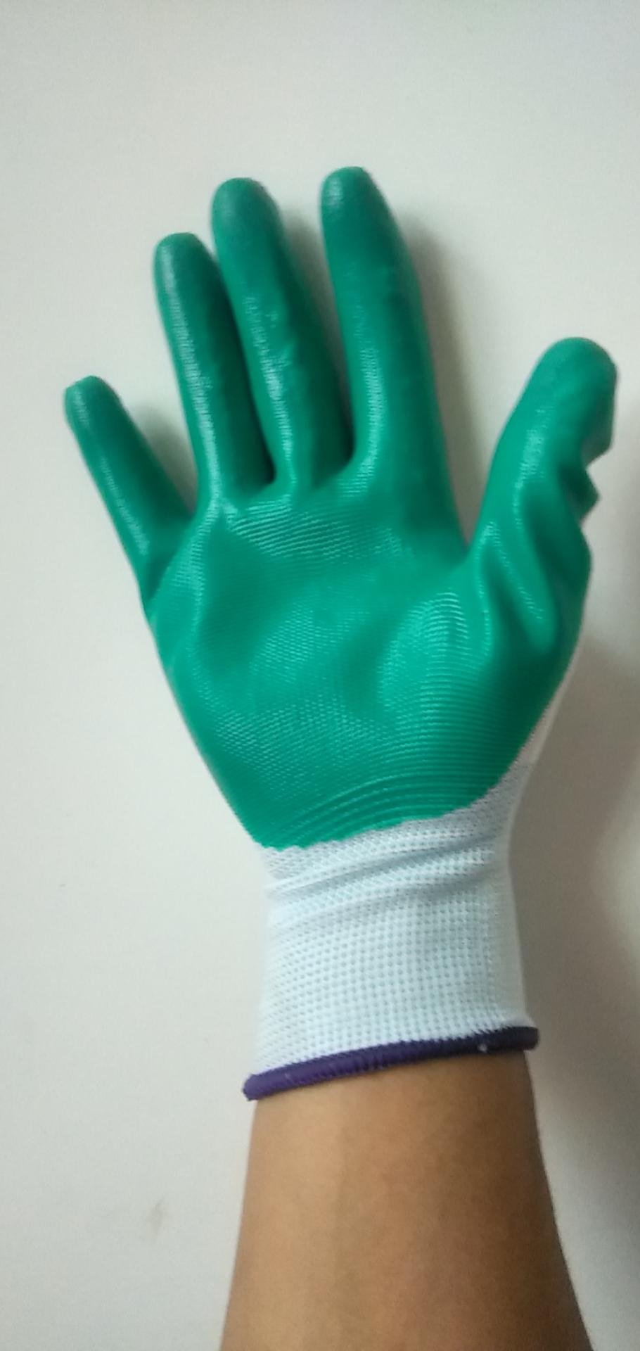 13G polyester latex crinked palm safety gloves 3