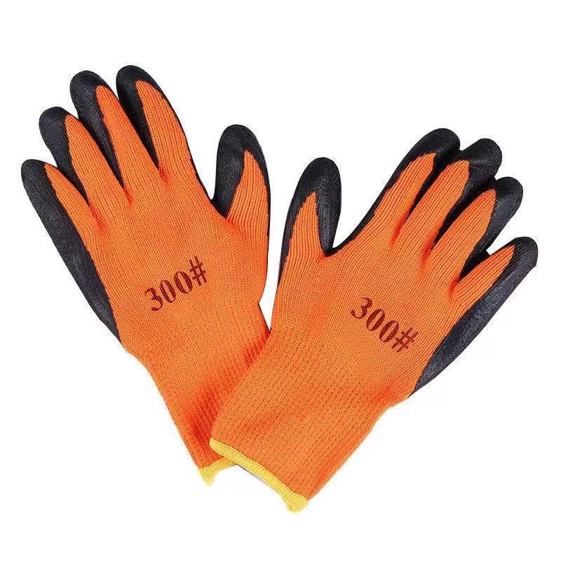 10G cotton latex crinked palm safety gloves 2