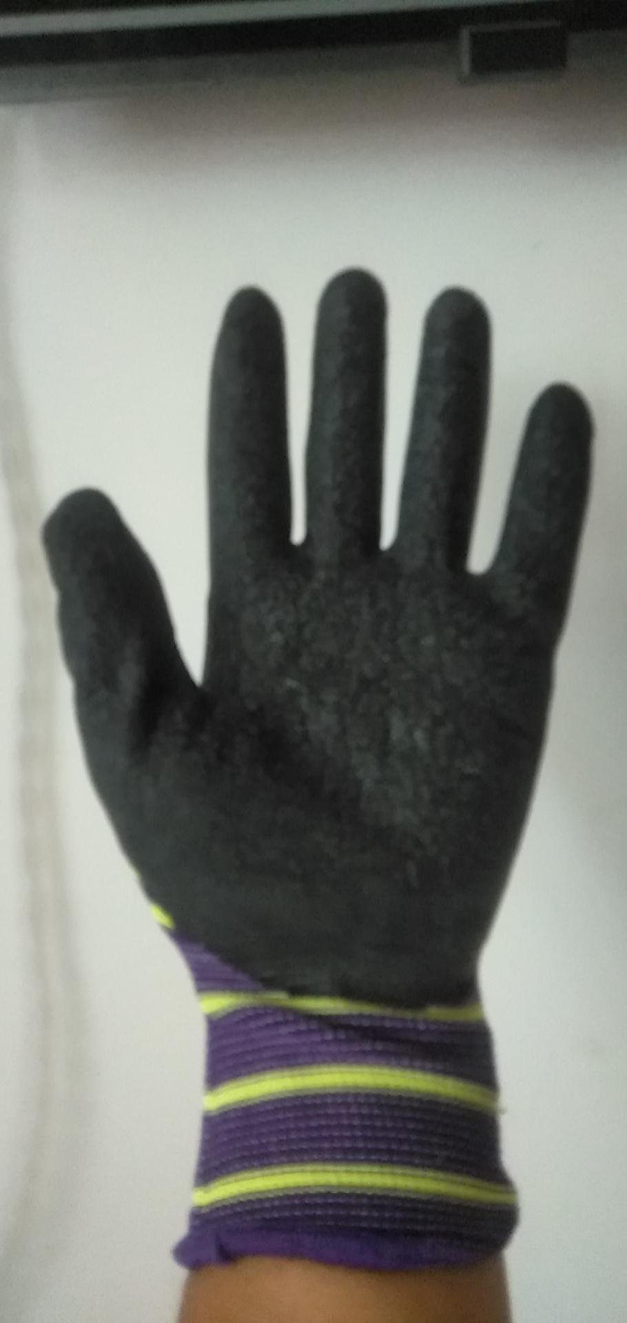 13G polyester latex crinked palm safety gloves 1