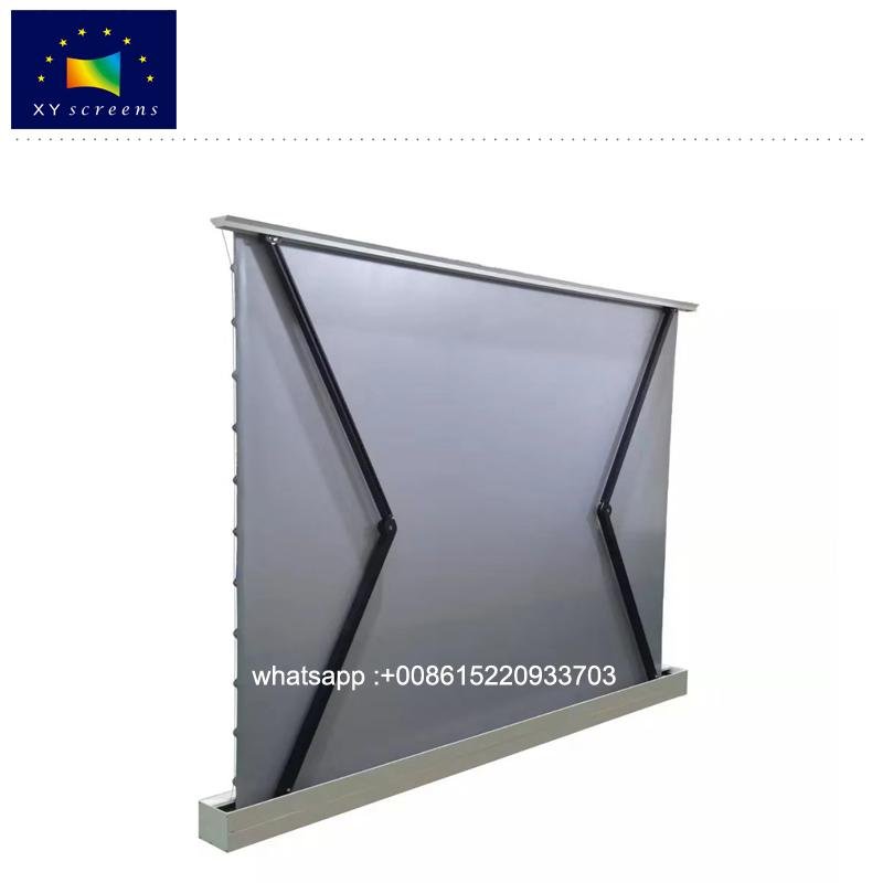 xy screen best pvc ust 120 inch  motorized  floor rising projector alr screen 4