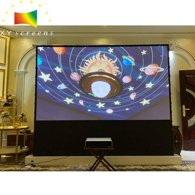 xy screen best pvc ust 120 inch  motorized  floor rising projector alr screen 2