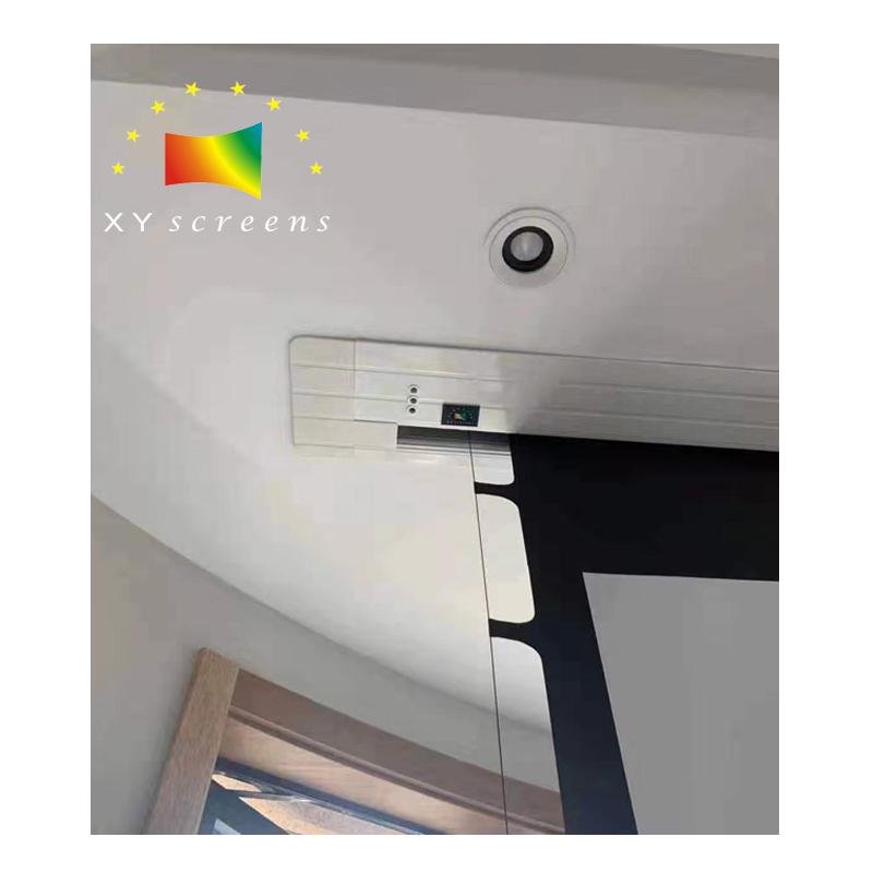 Ceiling mount pull down motorized projection screen 4k home Electric  screen  4