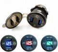 Dual USB Quick Charge 3.0 USB Outlet 12V/24V Flush Mount Usb Car Charger With To 1