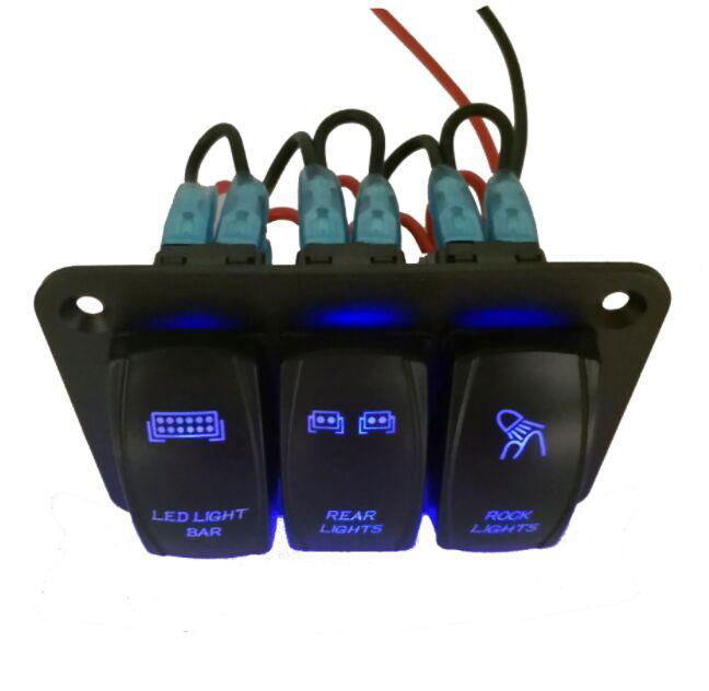 12-24V Radium Carving Pattern 3 Rocker Switch Panel - OEM (China ...