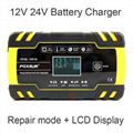 FOXSUR 8A Pulse Repair Charger with LCD Display Motorcycle Car Battery Charger 1