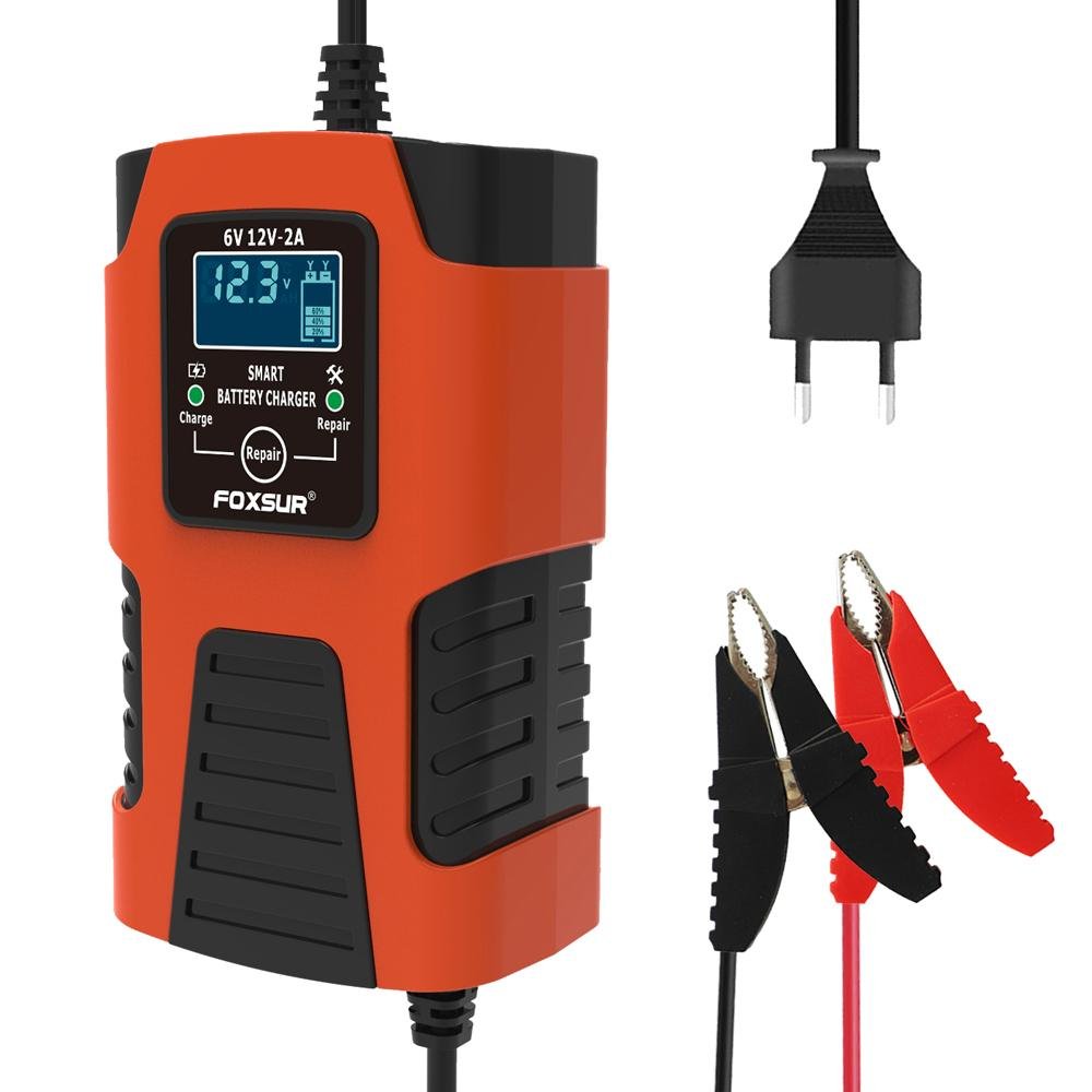 FOXSUR 2-Amp Fully-Automatic Smart Charger 6V and 12V Battery Charger 2