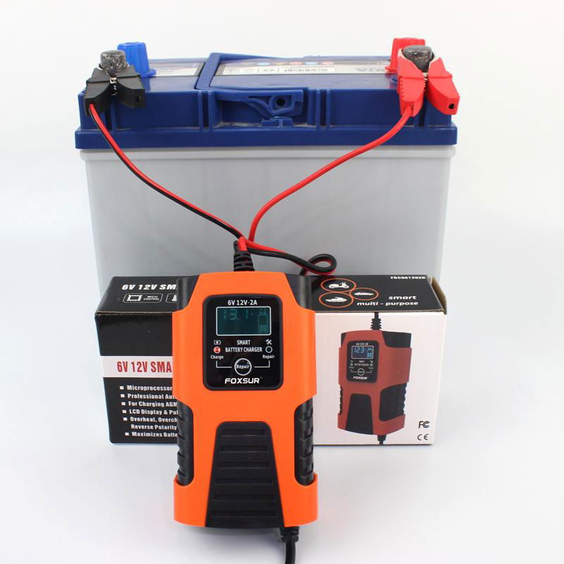 FOXSUR 2-Amp Fully-Automatic Smart Charger 6V and 12V Battery Charger 4