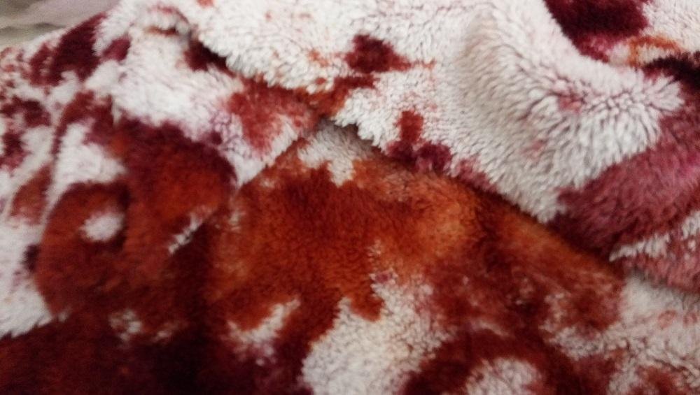 tie dyed pv blush sherpa knitted fleece fabric